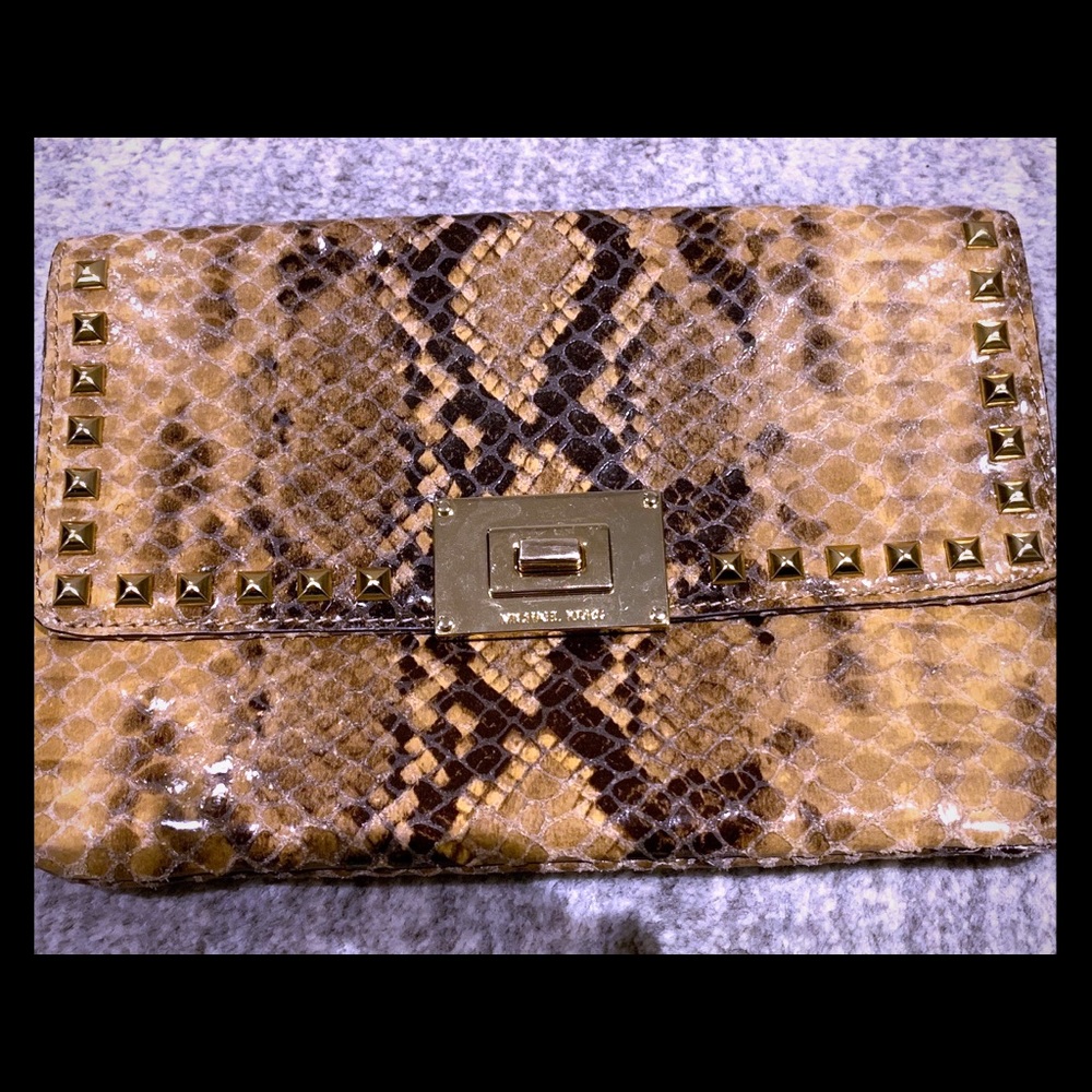 Michael Kors snakeskin clutch with chain